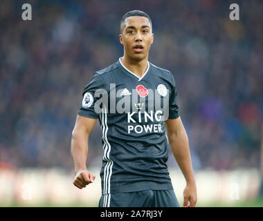 LONDON, UNITED KINGDOM. NOVEMBER 03 Leicester City's Youri Tielemans during English Premier League between Crystal Palace and Leicester City at Selhur Stock Photo