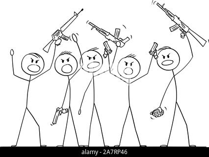 Cartoon stick man drawing conceptual illustration of soldier