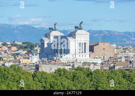 View of 'Altare della Patria' from Gianicolo hill, Rome, Italy Stock Photo