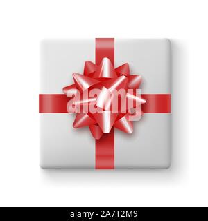 Set of gifts box. Collection realistic gift presents view top Stock Vector
