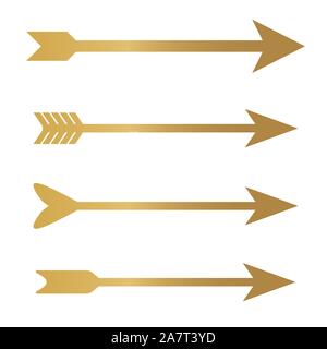 golden bow arrows icon- vector illustration Stock Vector
