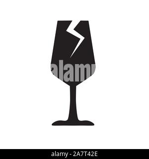 broken wine glass icon- vector illustration Stock Vector