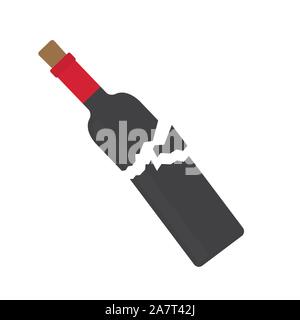 broken wine bottle icon- vector illustration Stock Vector