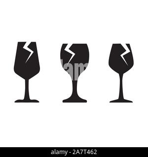 broken wine glass icon- vector illustration Stock Vector