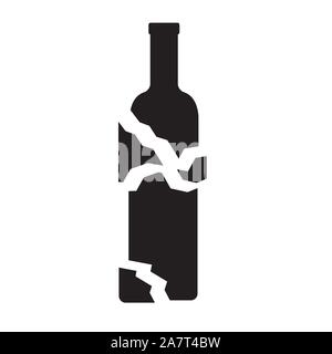 broken wine bottle icon- vector illustration Stock Vector