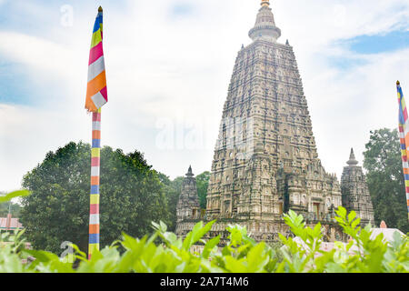 A beautiful picture of Mahabodhi Temple, Bodh Gaya, Bihar, India with awesome isolated background. Stock Photo