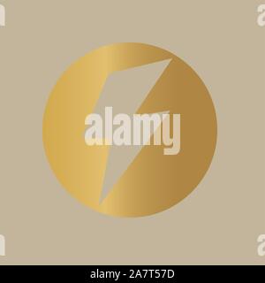 golden lighting bolt icon- vector illustration Stock Vector