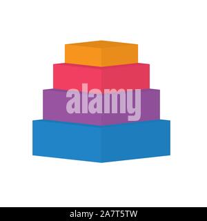 colorful level pyramid chart icon- vector illustration Stock Vector