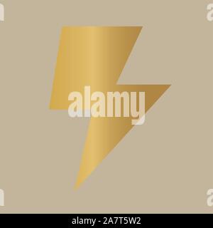 golden lighting bolt icon- vector illustration Stock Vector