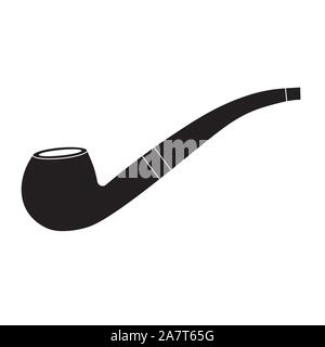 smoking pipe icon - vector illustration Stock Vector