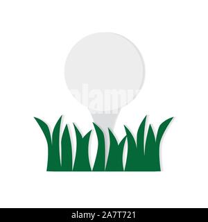 golf ball on tee Stock Vector