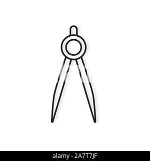 drawing compass icon- vector illustration Stock Vector