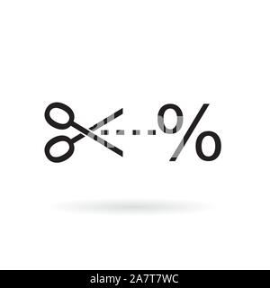 scissors cutting price label icon- vector illustration Stock Vector