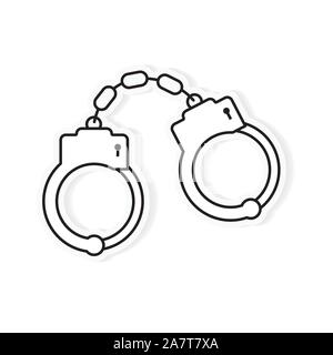 black handcuffs icon- vector illustration Stock Vector