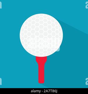 golf ball on red tee icon- vector illustration Stock Vector