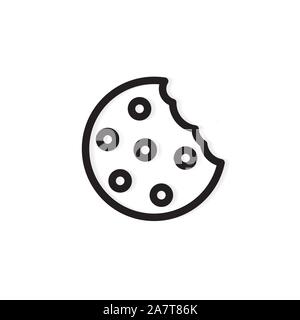 bitten cookie icon -vector illustration Stock Vector
