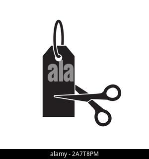 scissors cutting price label icon- vector illustration Stock Vector