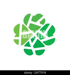 green geometric clover icon- vector illustration Stock Vector
