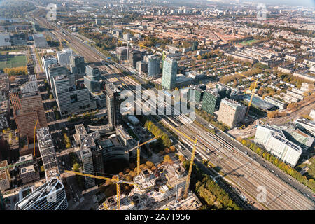 Aerial of the Zuidas business district of Amsterdam Stock Photo