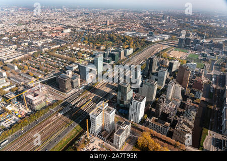 Aerial of the Zuidas business district of Amsterdam Stock Photo