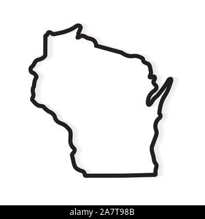 outline of Wisconsin map- vector illustration Stock Vector Image & Art ...