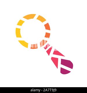 colorful geometric magnifying glass icon- vector illustration Stock Vector