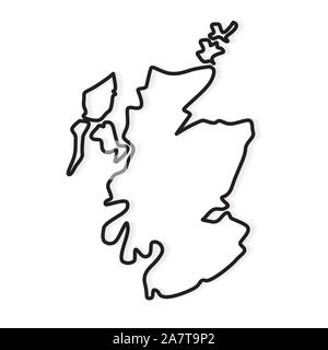 abstract black outline of Scotland map- vector illustration Stock Vector