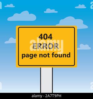 404 error page not found written on a billboard Stock Vector