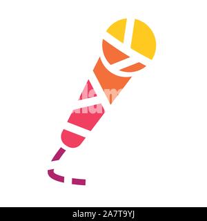 colorful geometric microphone icon- vector illustration Stock Vector