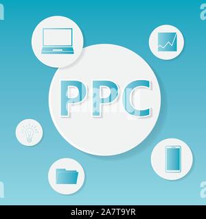 PPC (Pay Per Click) acronym Stock Vector