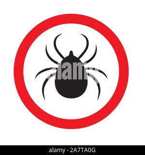 tick lyme insect warning icon- vector illustration Stock Vector