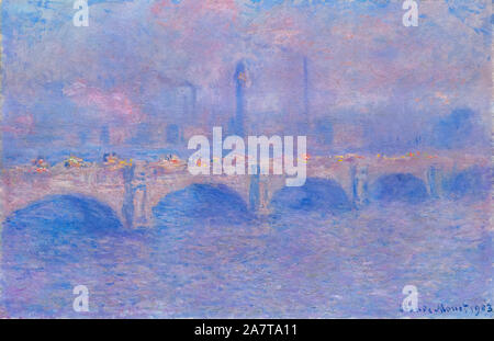 Claude Monet, Waterloo Bridge, Sunlight Effect, landscape painting, 1903 AIC, USA Stock Photo