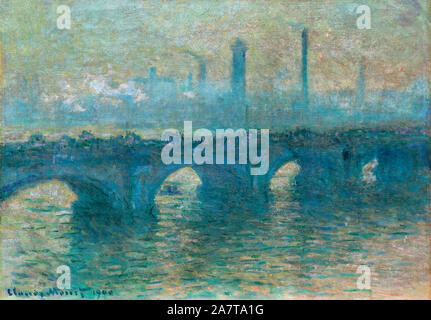 Claude Monet, Waterloo Bridge, Gray Weather, landscape painting, 1900 Stock Photo