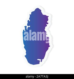 gradient Qatar map- vector illustration Stock Vector