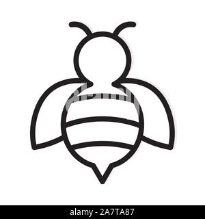 black honey bee icon Stock Vector