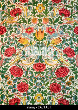 Rose furnishing fabric, 1883 - William Morris - Framed art Print main image 1