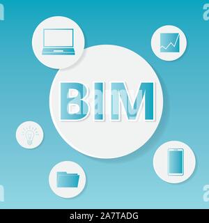 BIM (Building Information Modeling) business concept Stock Vector