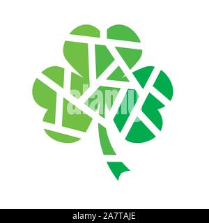 green geometric clover icon- vector illustration Stock Vector