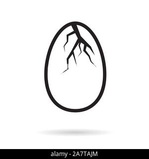 egg with broken shell icon Stock Vector