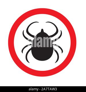 tick lyme insect warning icon- vector illustration Stock Vector