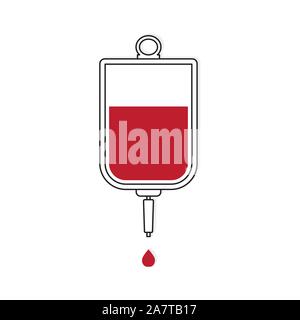 intravenous drip bag icon Stock Vector