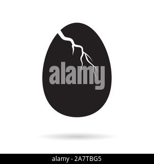 egg with broken shell icon Stock Vector