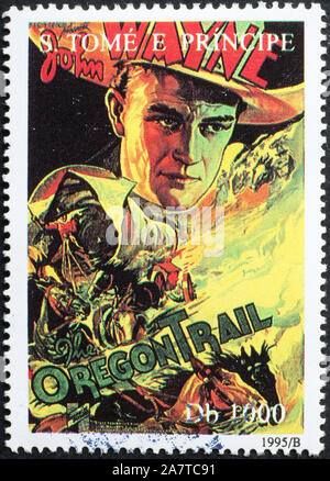 Poster of movie with John Wayne on postage stamp Stock Photo Alamy