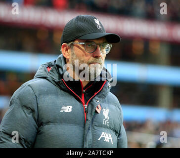 2nd November 2019, Villa Park, Birmingham, England; Premier League, Aston Villa v Liverpool : Liverpool manager Jurgen Klopp walks to the dug out Credit: Conor Molloy/News Images Stock Photo