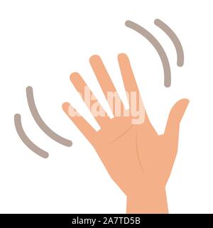Isolated vector illustration of waving Hand for your web site. Stock Vector