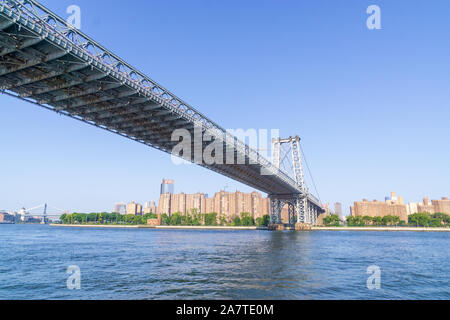 A view of Williamsburg Bridge in New York City. Stock Photo