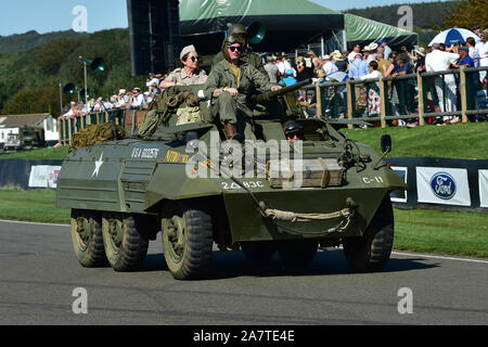 M8 Greyhound Armoured Car, 'Nitro Nick', D-Day Commemoration, 75th Anniversary of the Normandy landings, Second world war, Military vehicles, Goodwood Stock Photo