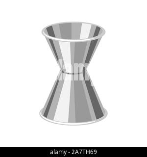 Metal cocktail jigger. Stock Vector