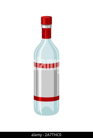 Illustration classic bottle of vodka. Stock Vector