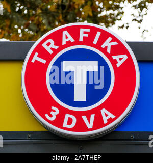 Tobacco shop sign, Ljubljana, Slovenia Stock Photo